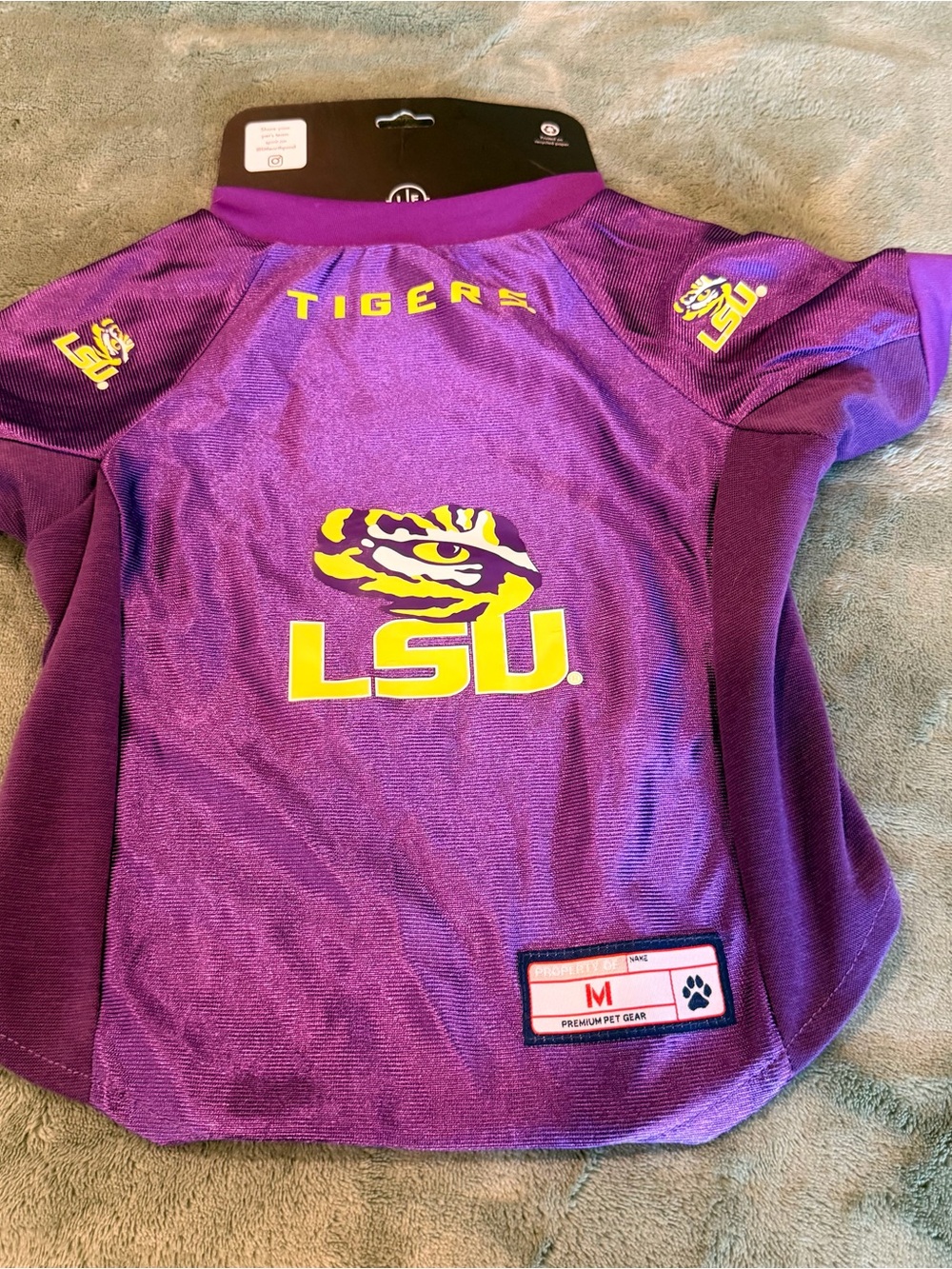 NWT Littlearth LSU Tigers Dog Pet Jersey Shirt Purple Size Medium NCAA